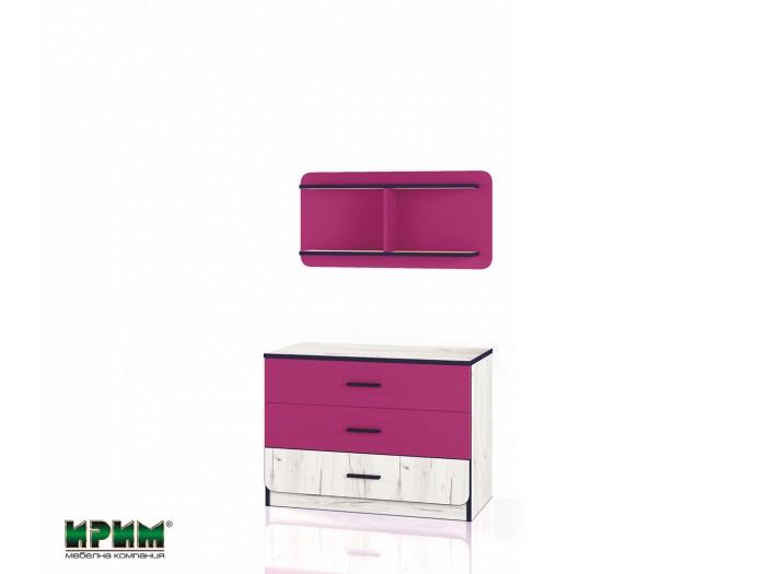 Скрин с етажерка Сити 3064